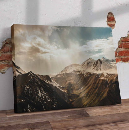 Sunshine over Snowy Mountains Pre-Printed Canvas