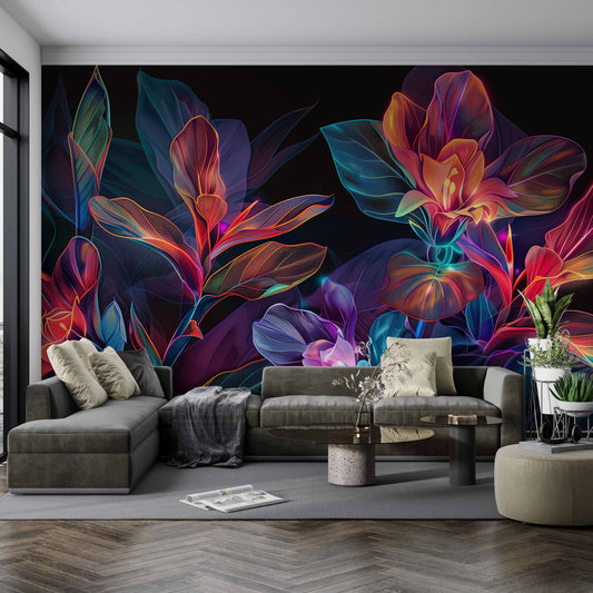 Surreal Neon Tropical Wallpaper