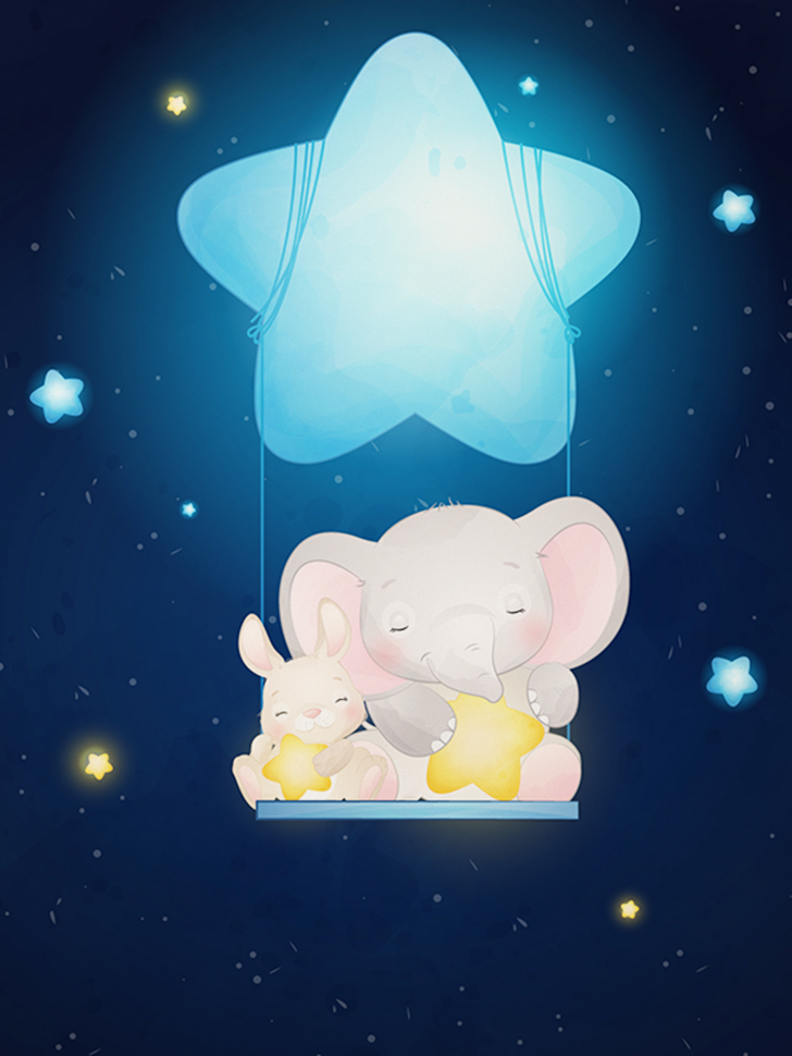 Swinging From The Stars Nursery Canvas