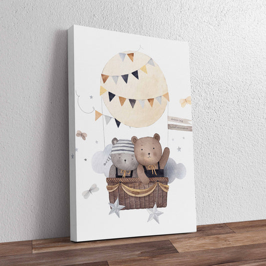 Twin Brother Bears Pre-Printed Canvas