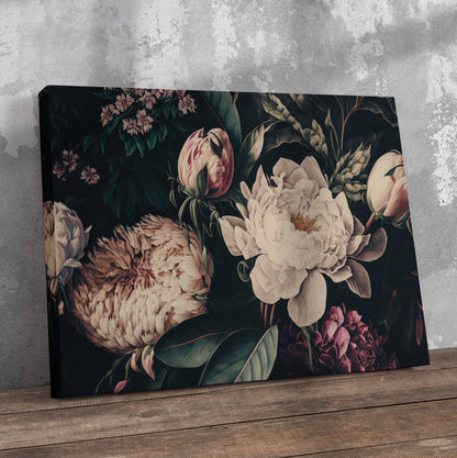 Vintage Bouquet Flowers Pre-Printed Canvas