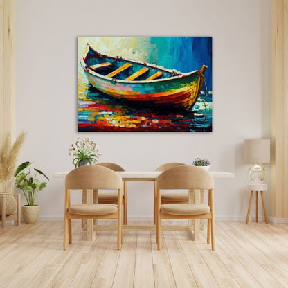 Watercolour Boat Pre-Printed Canvas
