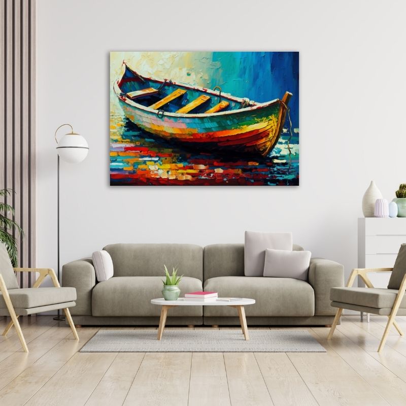 Watercolour Boat Pre-Printed Canvas