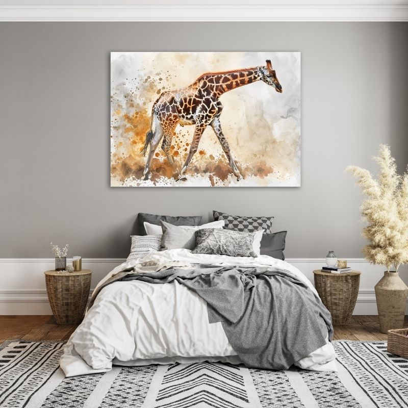 Watercolour Giraffe Pre-Printed Canvas