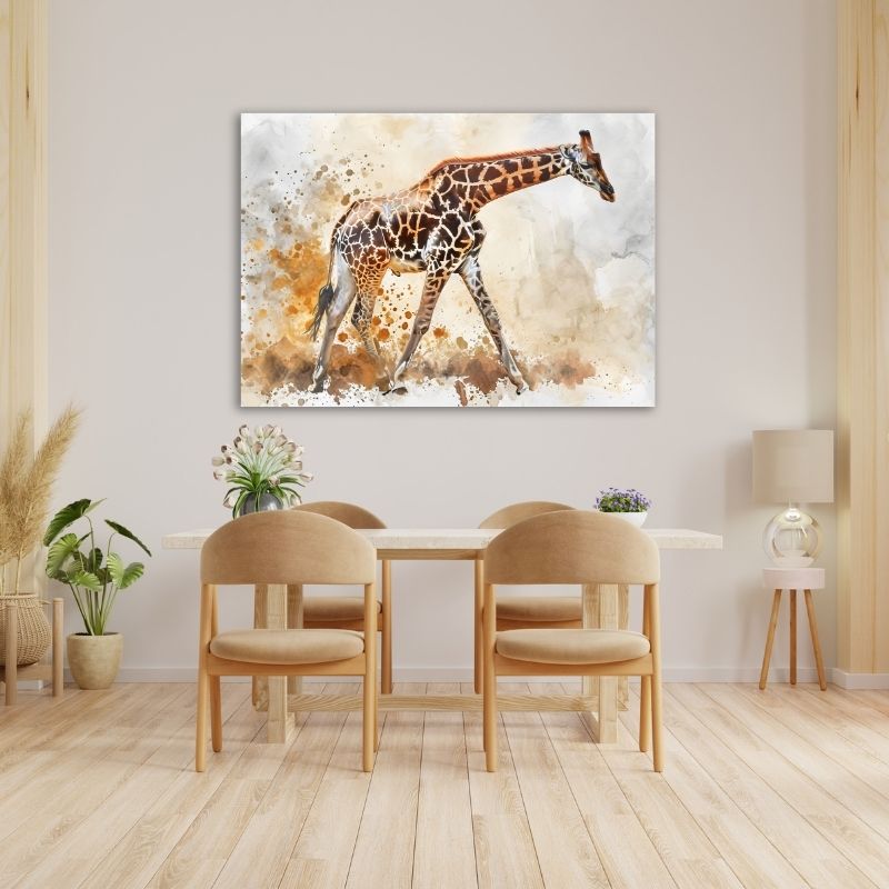 Watercolour Giraffe Pre-Printed Canvas