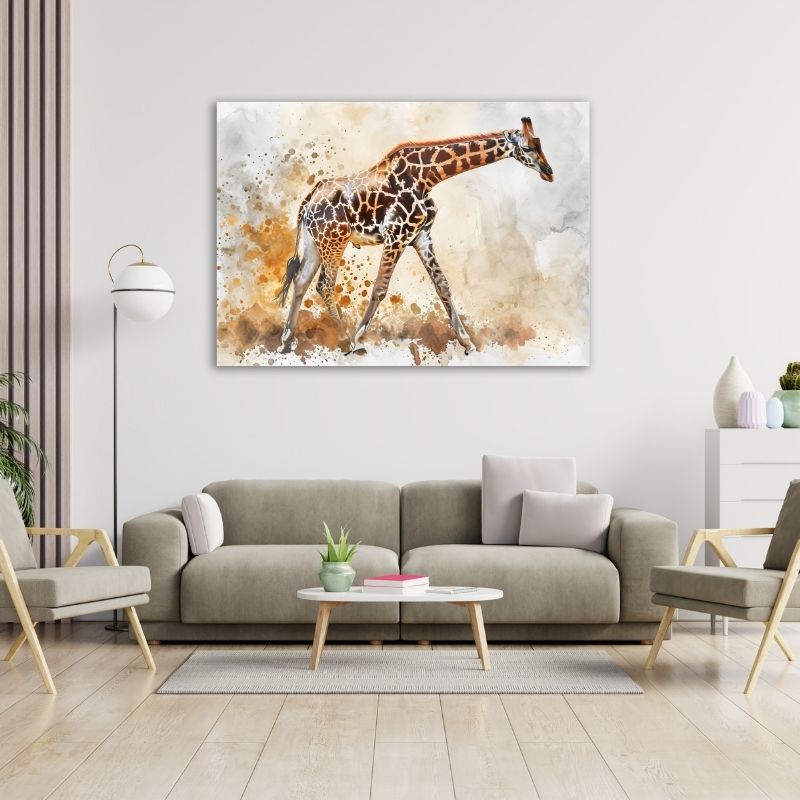 Watercolour Giraffe Pre-Printed Canvas