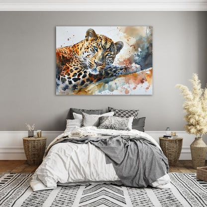 Watercolour Leopard Pre-Printed Canvas