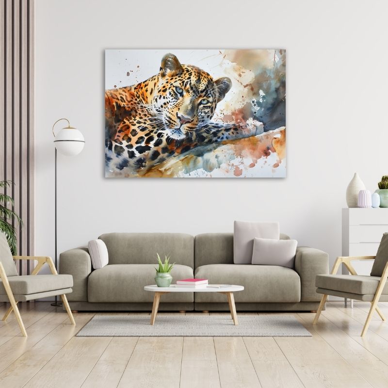 Watercolour Leopard Pre-Printed Canvas