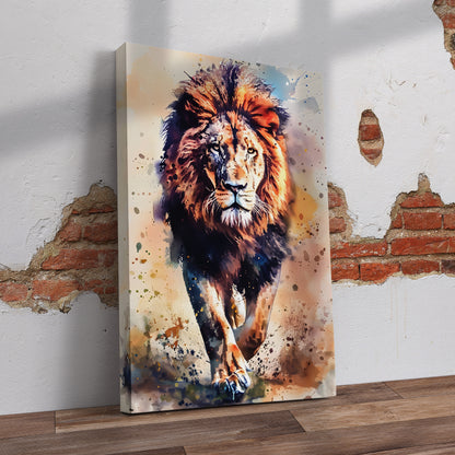 Watercolour Lion Pre-Printed Canvas