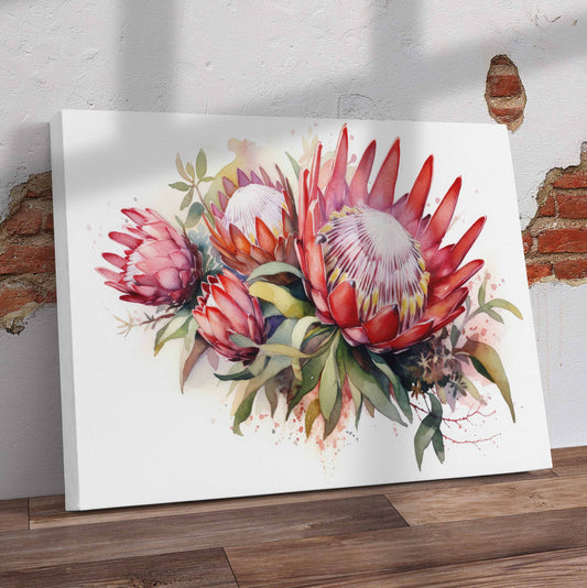 Watercolour Proteas Pre-Printed Canvas