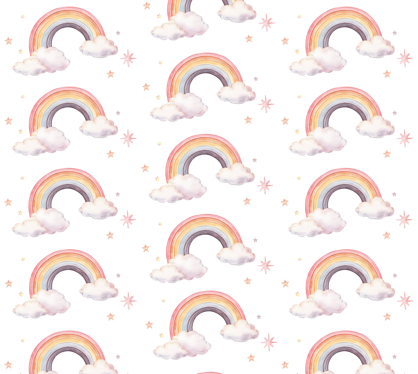Watercolour Rainbow Pattern Wallpaper