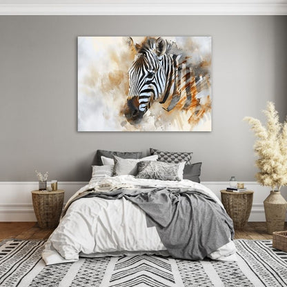 Watercolour Zebra Pre-Printed Canvas