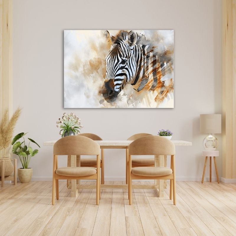 Watercolour Zebra Pre-Printed Canvas