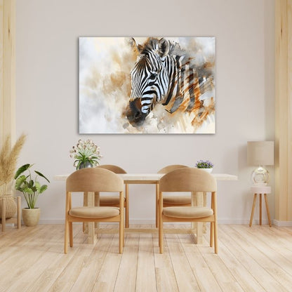 Watercolour Zebra Pre-Printed Canvas