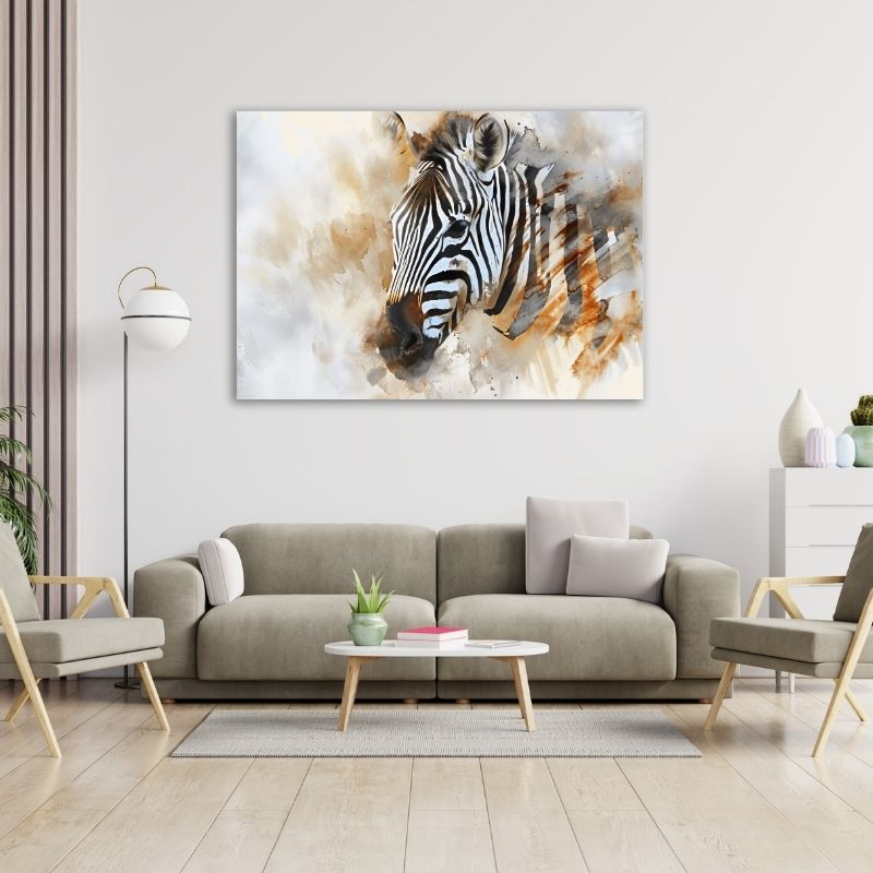 Watercolour Zebra Pre-Printed Canvas