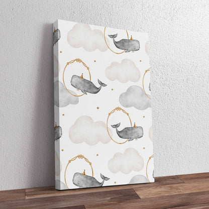 Whale Pattern Pre-Printed Canvas