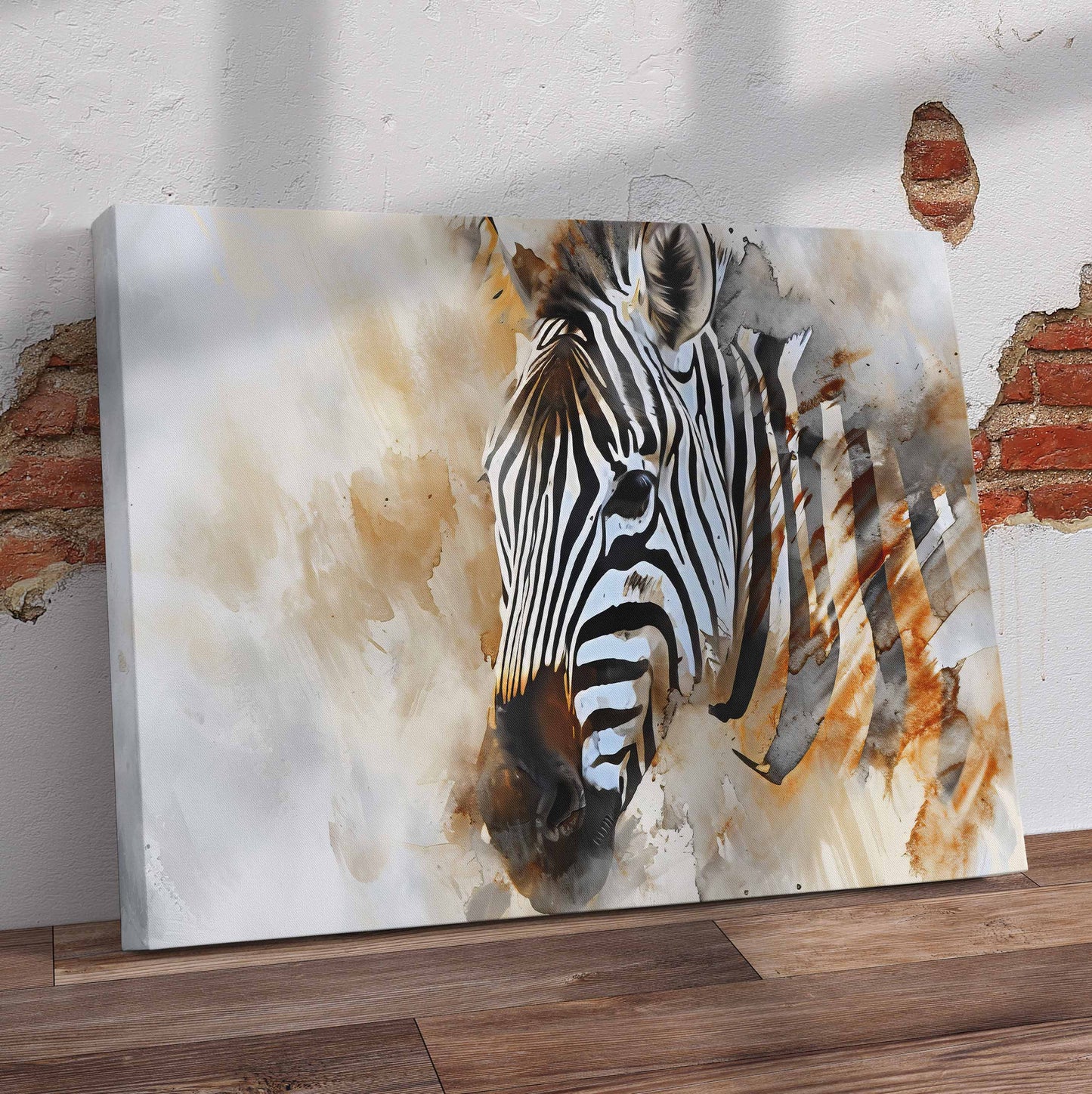 Watercolour Zebra Pre-Printed Canvas