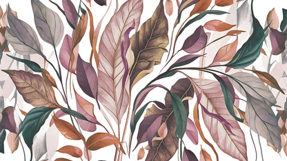 Abstract Colourful Leaf Wallpaper