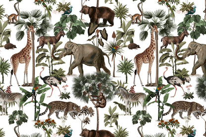 Light Jungle Pattern Wallpaper