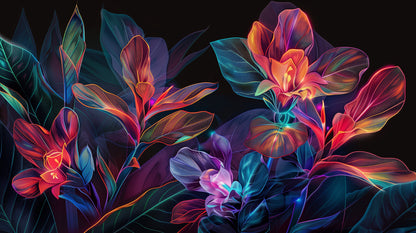 Surreal Neon Tropical Wallpaper