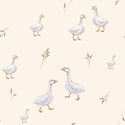 Watercolour Geese Pattern Wallpaper