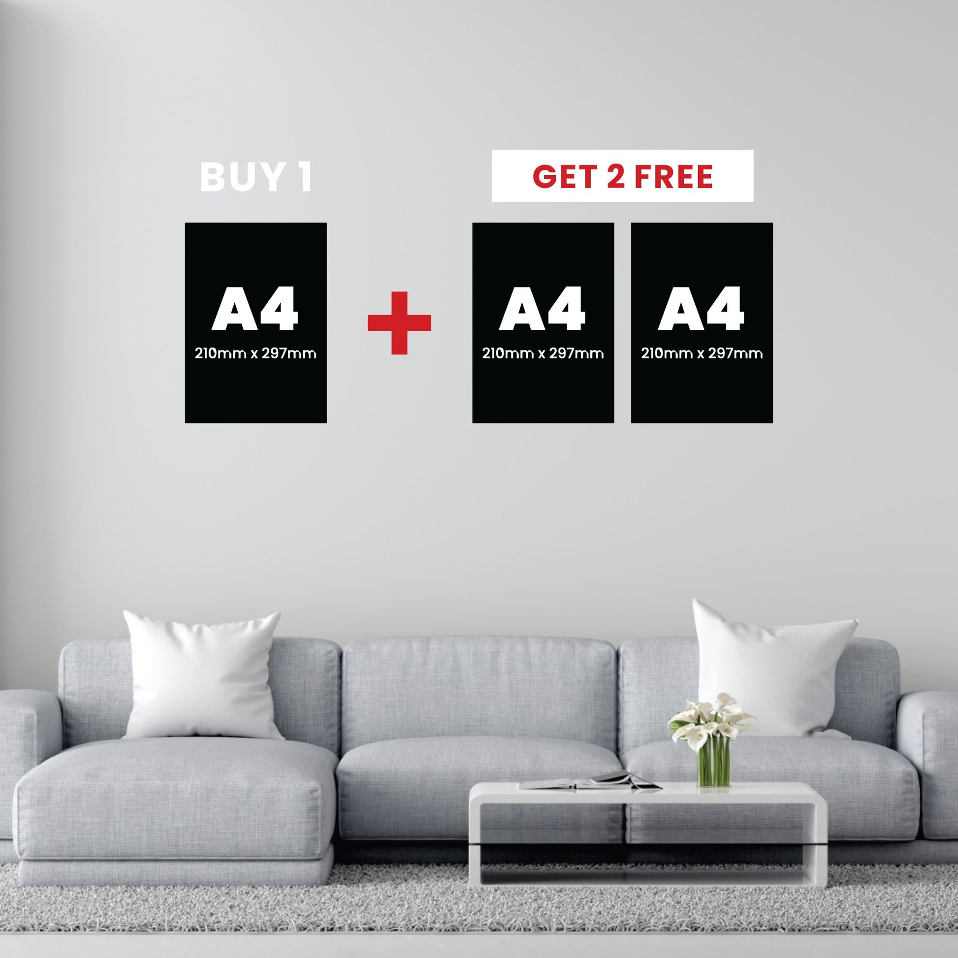 A4 - Buy 1, Get 2 FREE Canvas Deal - Canvas and Gifts