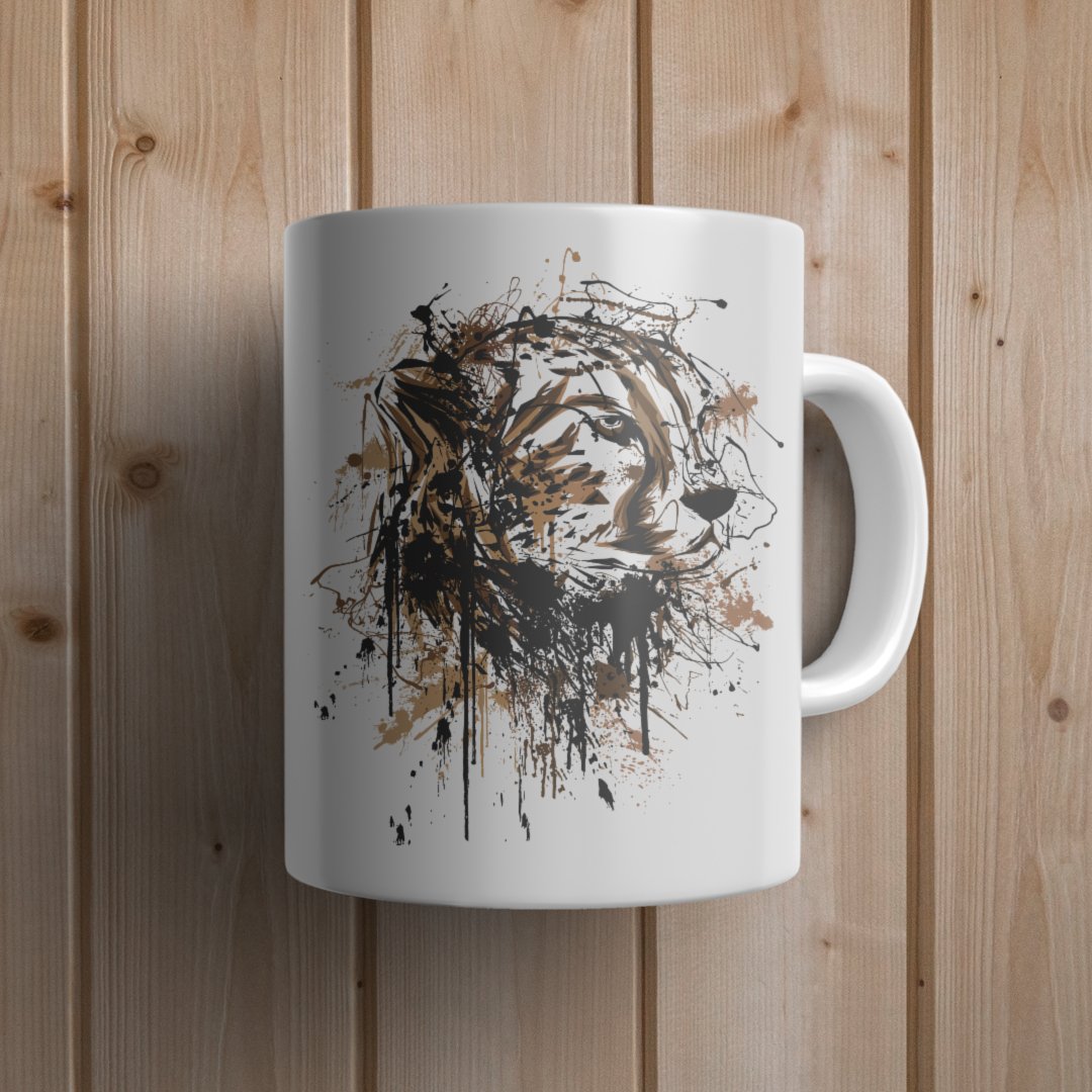 Cheetah Paint Splatter Mug - Canvas and Gifts