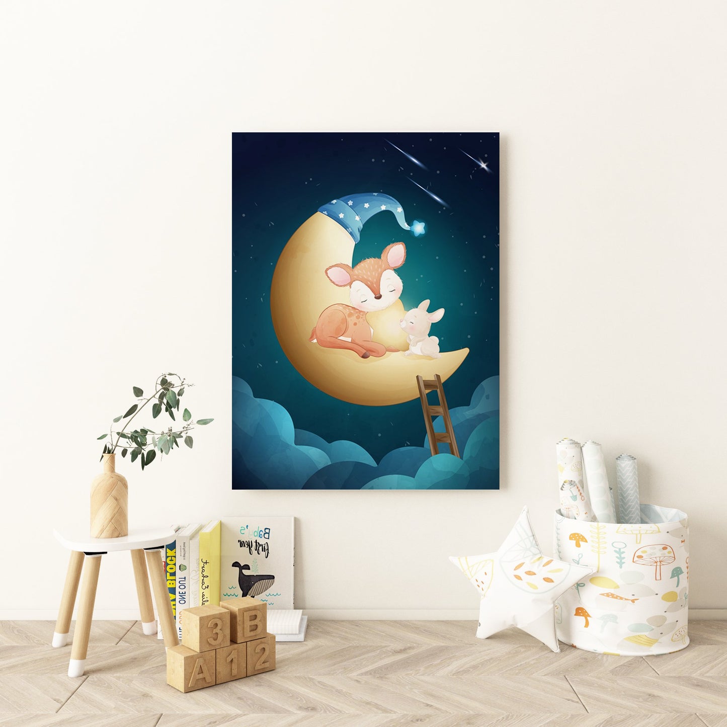 Climbing to the Moon Nursery Canvas - Canvas and Gifts