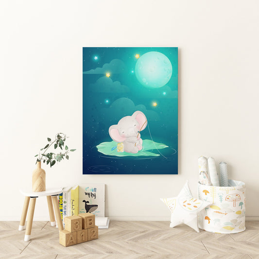 Floating Under The Moon Nursery Canvas - Canvas and Gifts