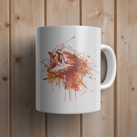 Fox Paint Splatter Mug - Canvas and Gifts
