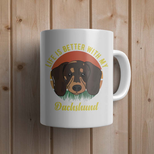 Life is better duchshund Dog Mug - Canvas and Gifts