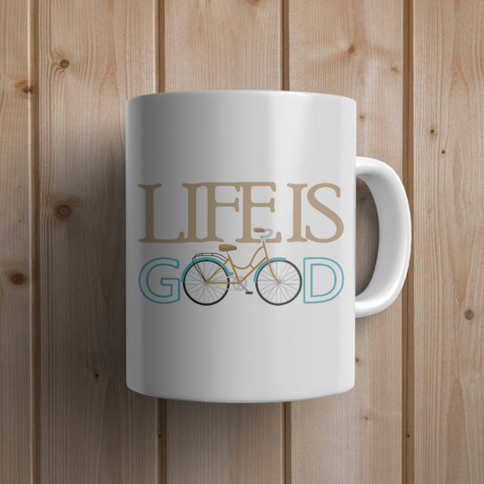 Life is Good Cycling Mug - Canvas and Gifts