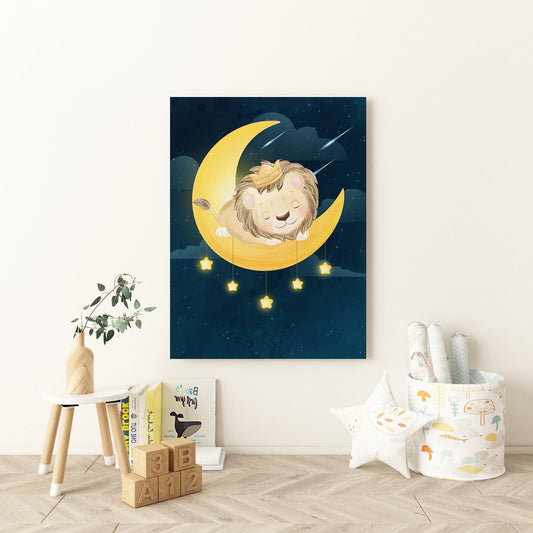 Lion Moon Nursery Canvas - Canvas and Gifts