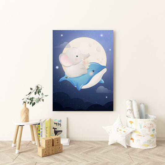 Over The Moon Nursery Canvas - Canvas and Gifts