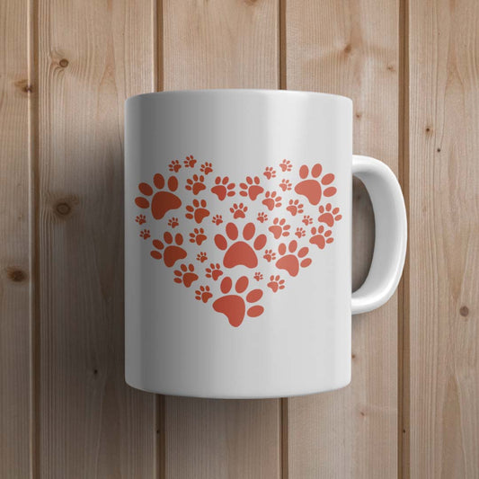 Paw heart Dog Mug - Canvas and Gifts