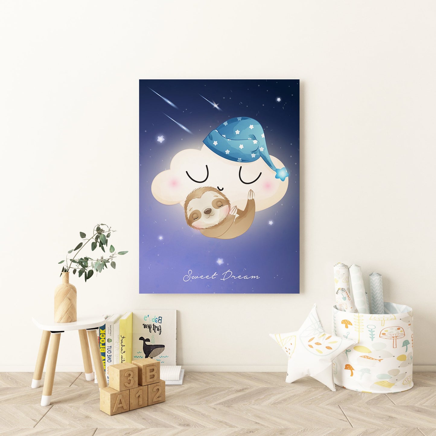 Sleepy Cloud Nursery Canvas - Canvas and Gifts