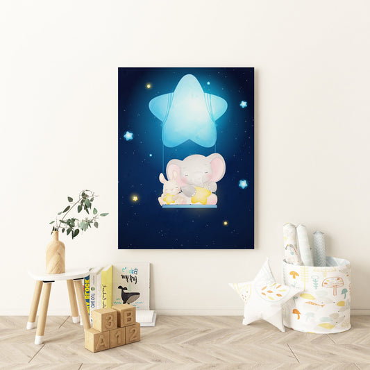 Swinging From The Stars Nursery Canvas - Canvas and Gifts