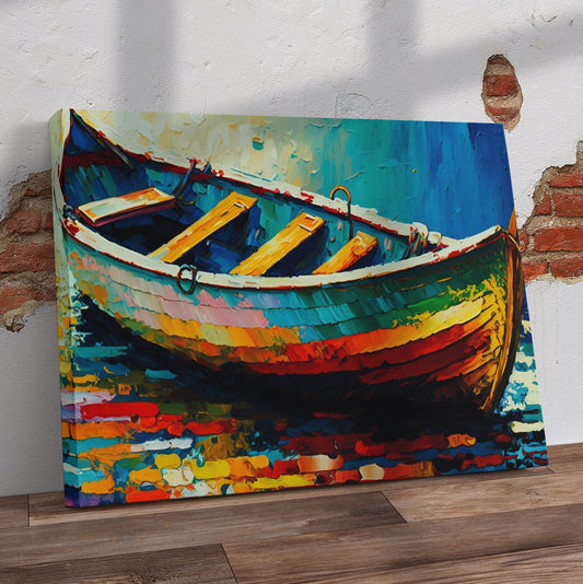 Water Colour Boat Pre-Printed Canvas - Canvas and Gifts