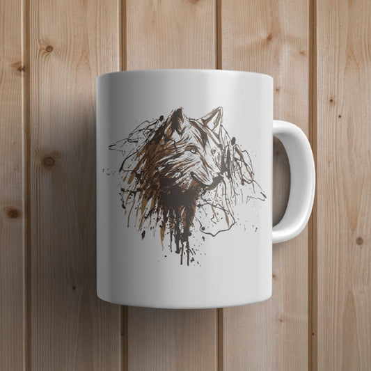 Wolf Paint Splatter Mug - Canvas and Gifts